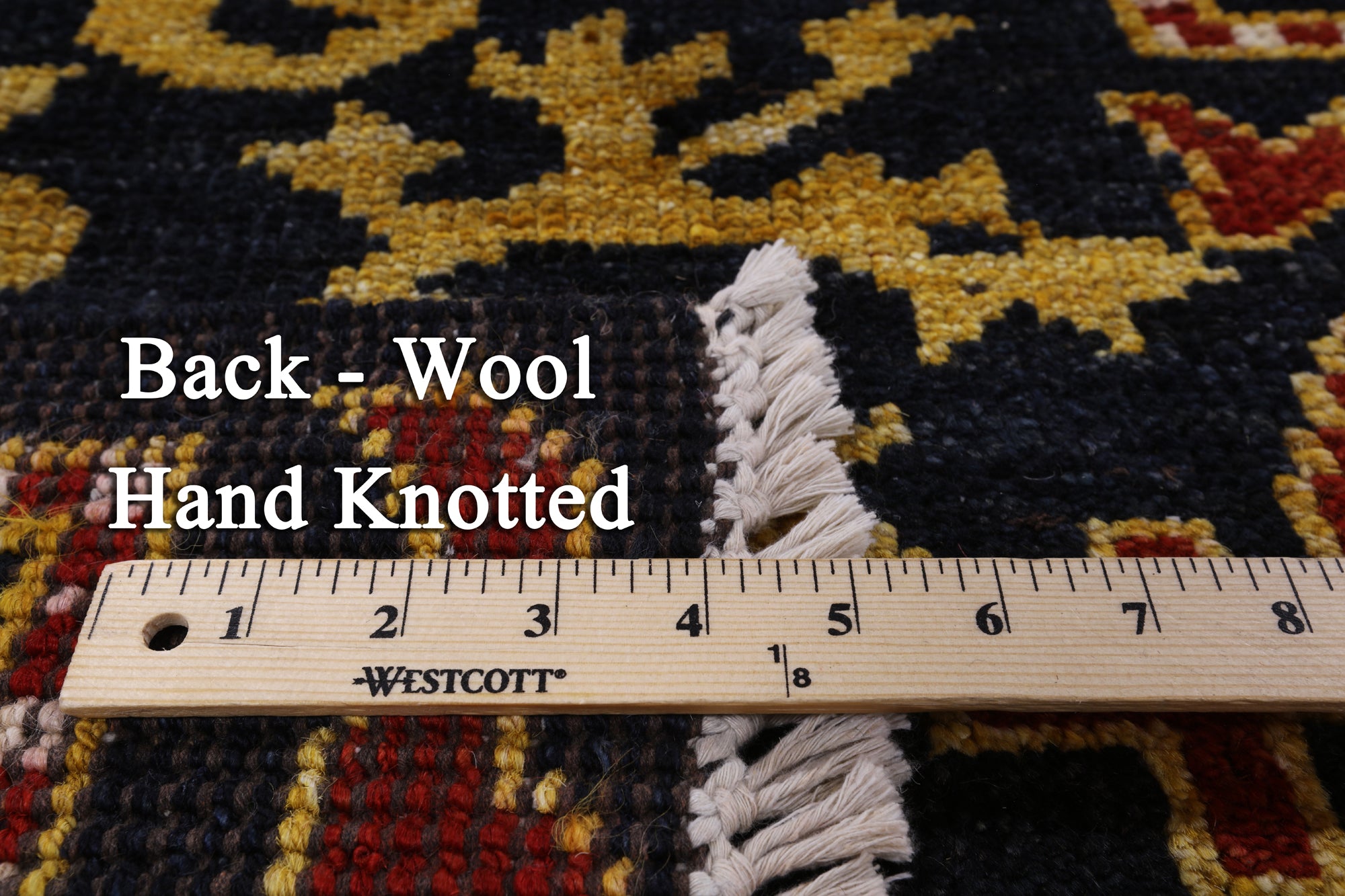 Black William Morris Hand Knotted Wool Area Rug - 8' 3" X 10' 1" - Golden Nile