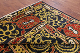 Black William Morris Hand Knotted Wool Area Rug - 8' 3" X 10' 1" - Golden Nile