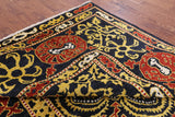 Black William Morris Hand Knotted Wool Area Rug - 8' 3" X 10' 1" - Golden Nile