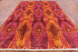 Ikat Hand Knotted Wool Area Rug - 8' 10" X 12' 0" - Golden Nile