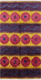Ikat Handmade Wool Area Rug - 6' 1" X 11' 7" - Golden Nile