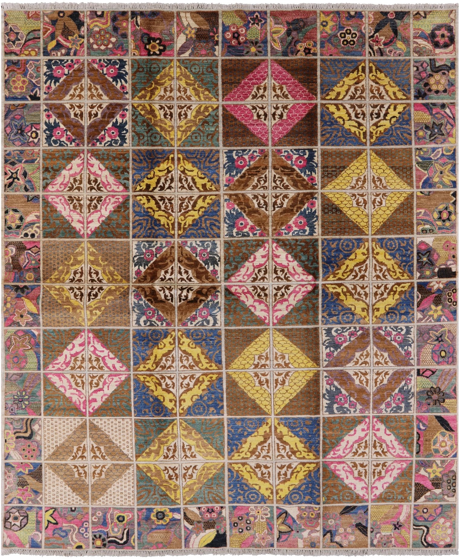 William Morris Handmade Wool Area Rug - 8' 2" X 9' 9" - Golden Nile