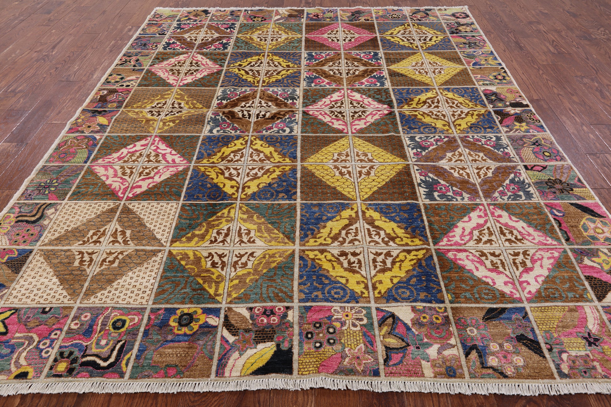 William Morris Handmade Wool Area Rug - 8' 2" X 9' 9" - Golden Nile