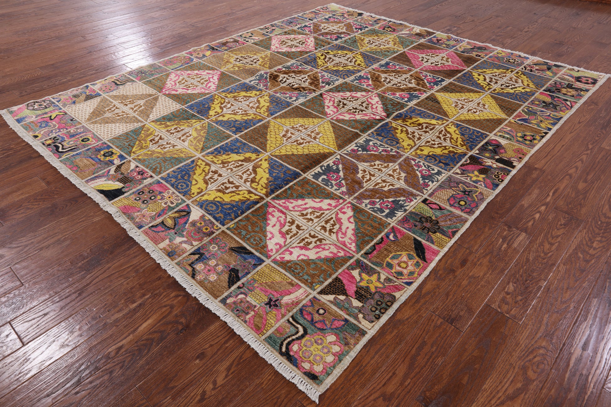 William Morris Handmade Wool Area Rug - 8' 2" X 9' 9" - Golden Nile