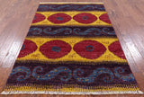 Ikat Hand Knotted Wool Area Rug - 4' 9" X 7' 2" - Golden Nile