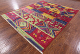 Ikat Hand Knotted Wool Rug - 7' 10" X 9' 7" - Golden Nile