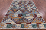 Ikat Hand Knotted Rug - 5' 9" X 8' 4" - Golden Nile
