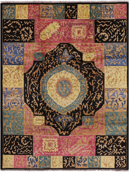 Persian Gabbeh Tribal Handmade Wool Area Rug - 9' 0" X 11' 6" - Golden Nile