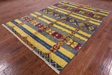 Tribal Moroccan Hand Knotted Wool Area Rug - 6' 5" X 8' 10" - Golden Nile
