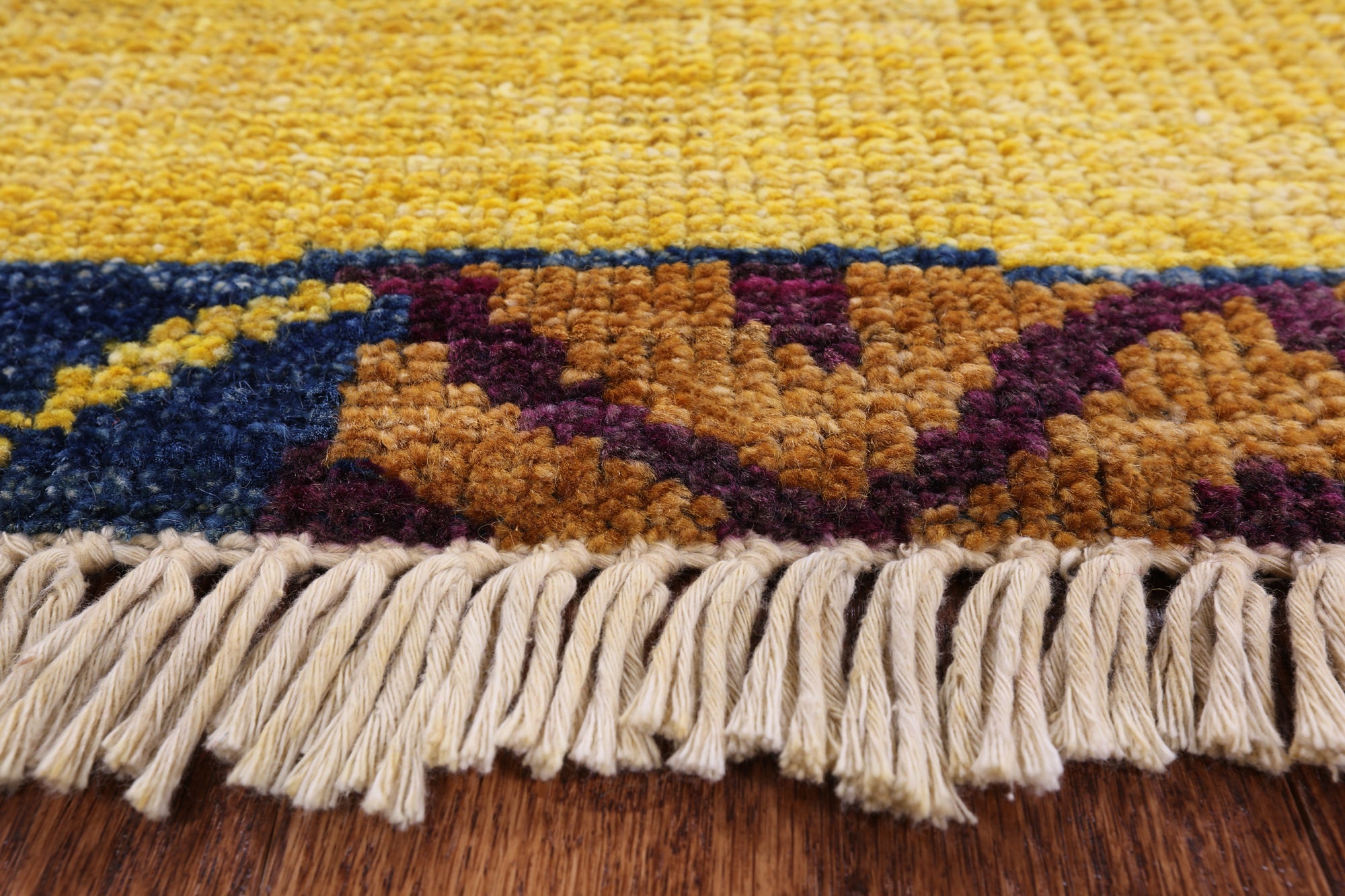 Tribal Moroccan Hand Knotted Wool Area Rug - 6' 5" X 8' 10" - Golden Nile