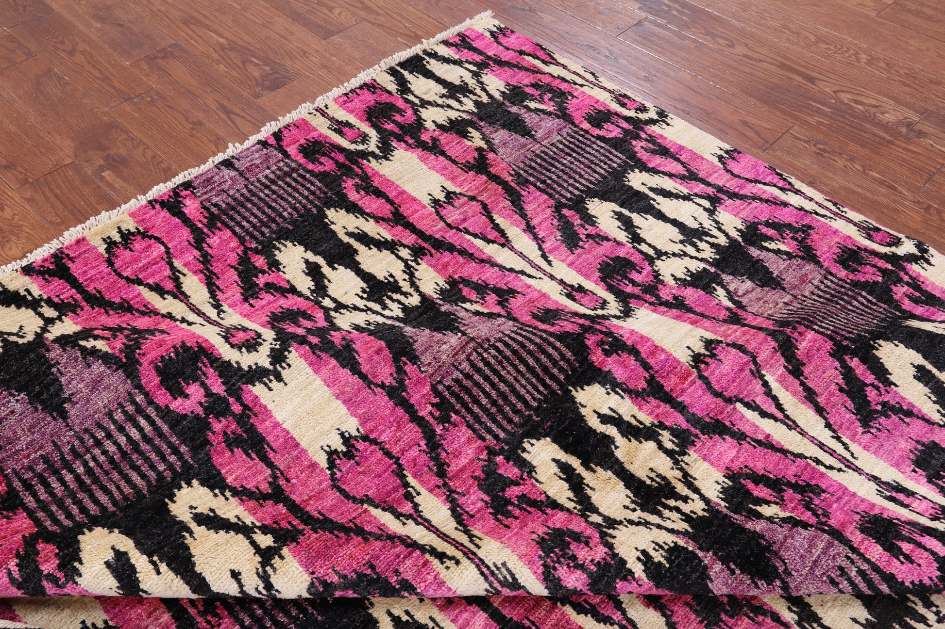Ikat Hand Knotted Wool Area Rug - 8' 0" X 10' 1" - Golden Nile