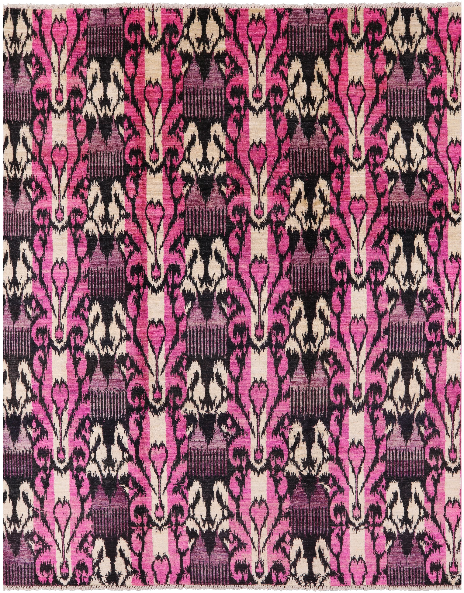 Ikat Hand Knotted Wool Area Rug - 8' 0" X 10' 1" - Golden Nile