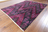 8 X 10 Modern Ikat Hand Knotted Oriental Rug - Golden Nile