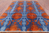 Ikat Hand Knotted Wool Area Rug - 8' X 10' 3" - Golden Nile