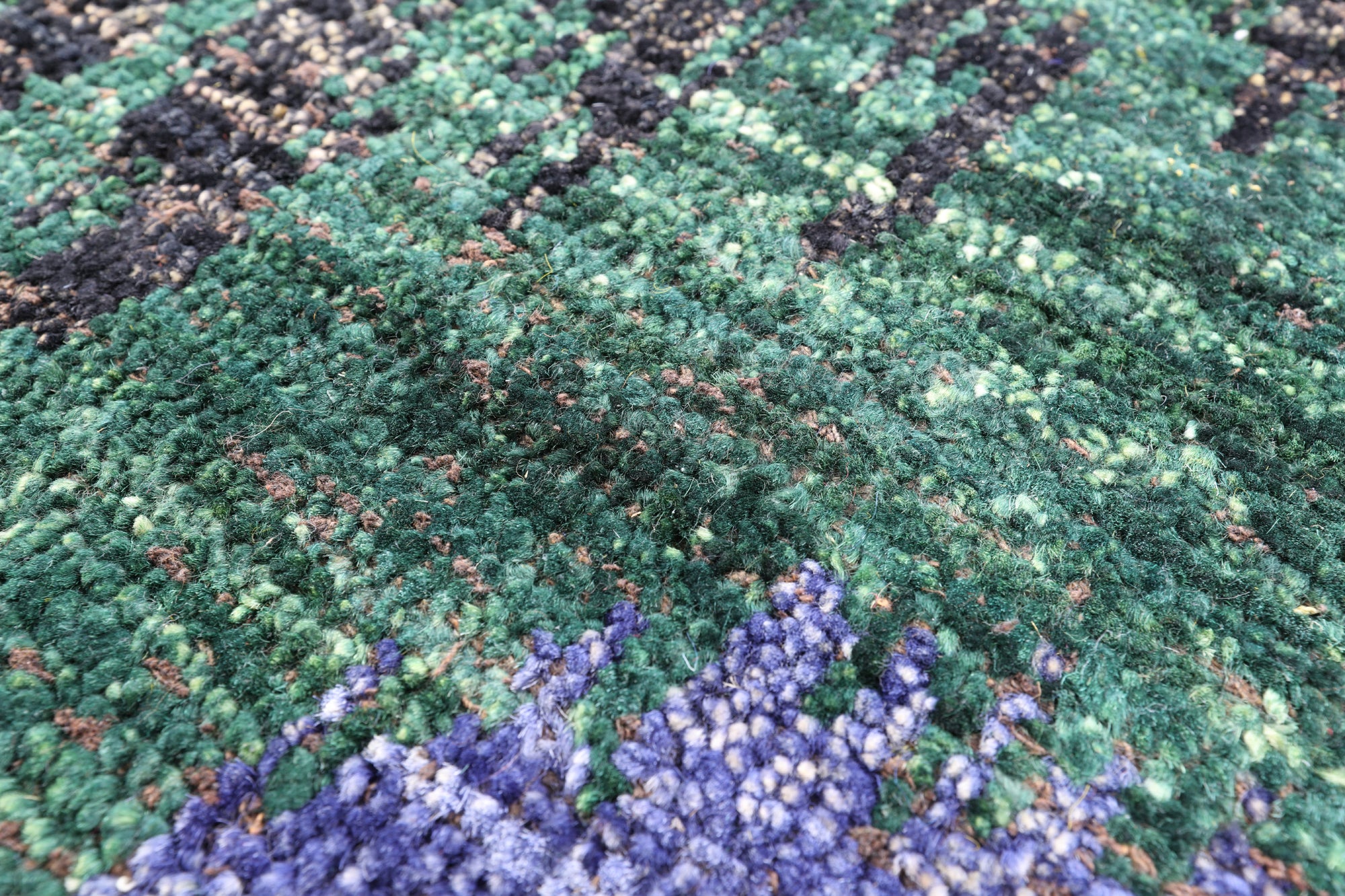 Green Ikat Hand Knotted Wool Area Rug - 8' 1" X 10' 4" - Golden Nile