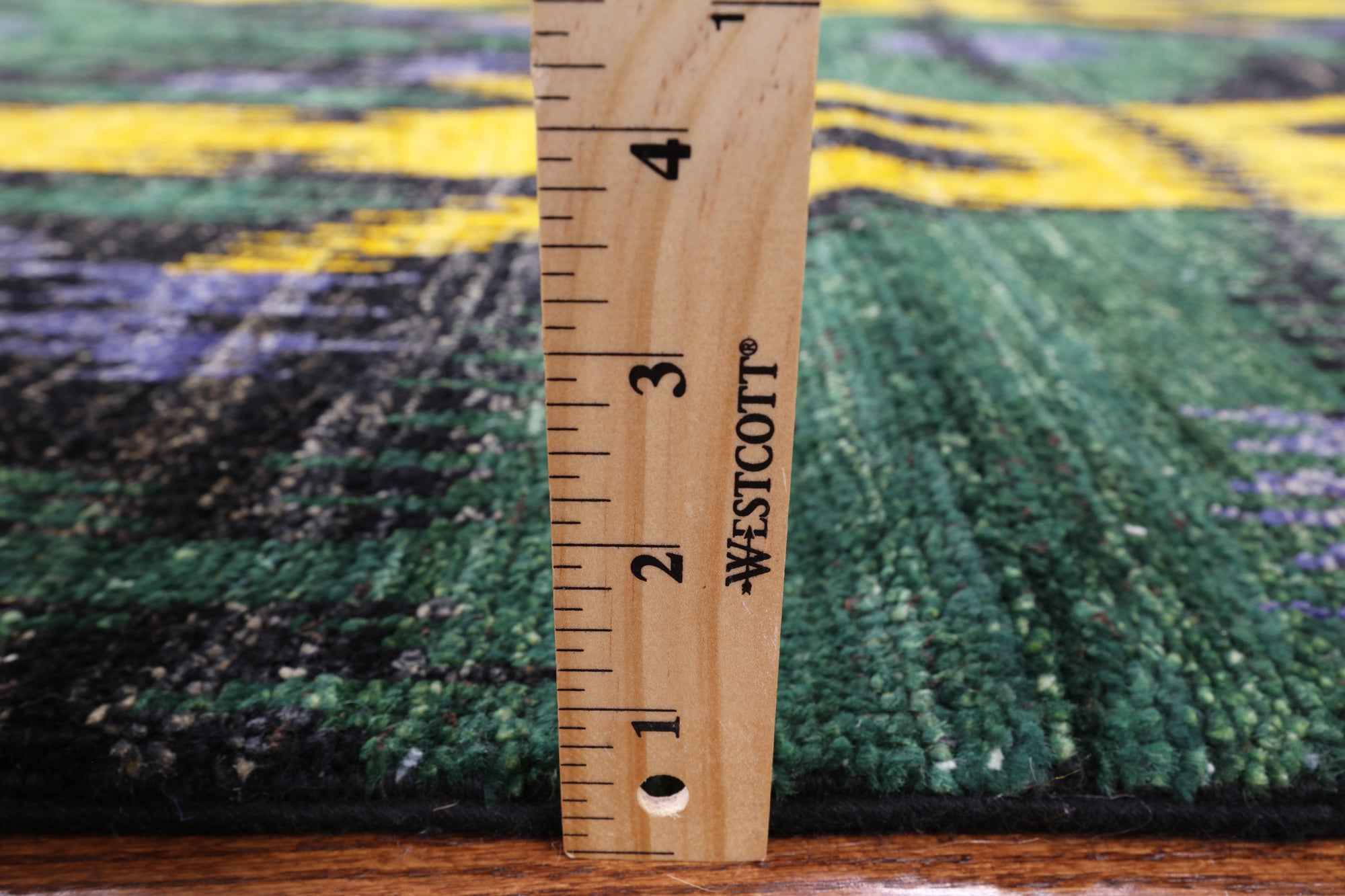 Green Ikat Hand Knotted Wool Area Rug - 8' 1" X 10' 4" - Golden Nile