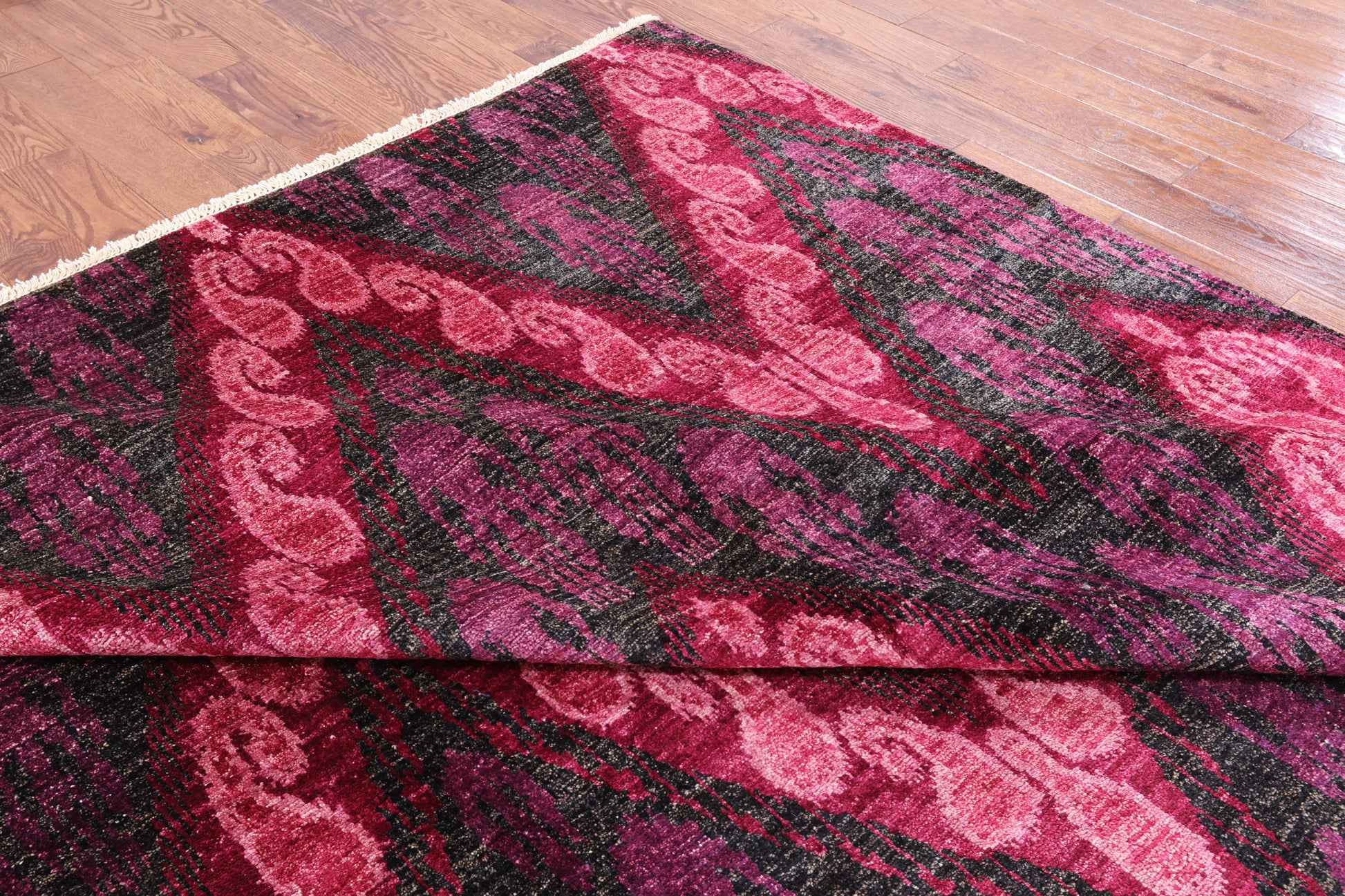 Ikat Hand Knotted Wool Rug - 9' 10" X 14' 1" - Golden Nile