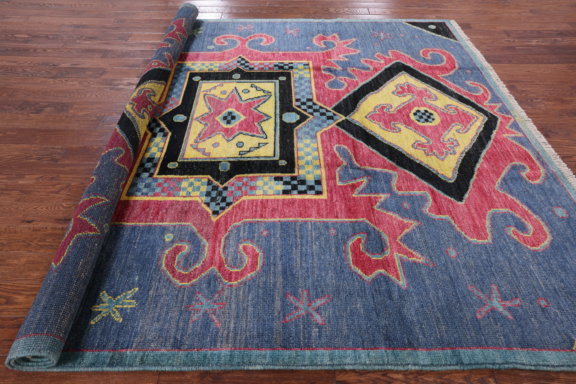 Ikat Hand Knotted Wool Area Rug - 8' 7" X 10' 0" - Golden Nile