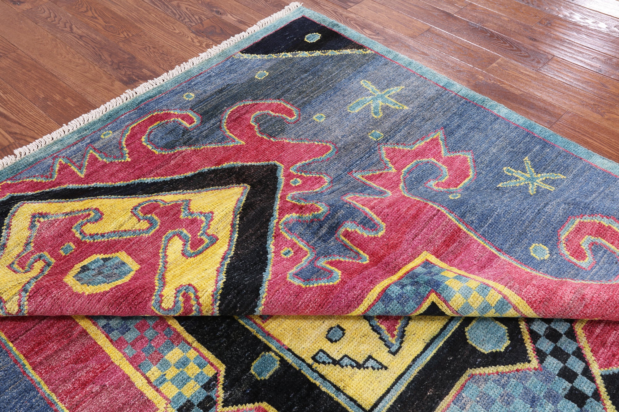 Ikat Hand Knotted Wool Area Rug - 8' 7" X 10' 0" - Golden Nile