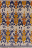 Ikat Handmade Wool Area Rug - 5' 10" X 8' 6" - Golden Nile