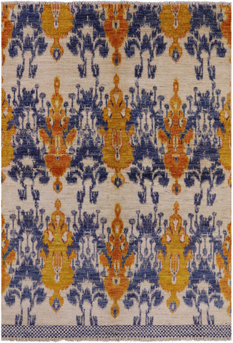 Ikat Handmade Wool Area Rug - 5' 10