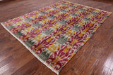 Ikat Handmade Wool Area Rug - 7' 9" X 9' 10" - Golden Nile