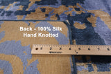 Modern Handmade Silk Area Rug - 8' 10" X 11' 8" - Golden Nile