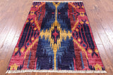 Ikat Hand Knotted Wool Area Rug - 4' 1" X 5' 10" - Golden Nile