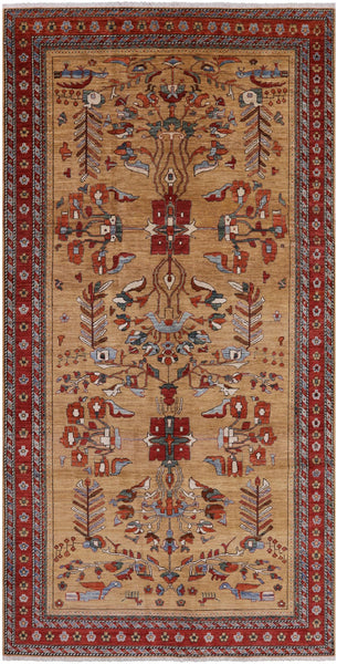 Fine Serapi Hand Knotted Rug - 6' 2" X 11' 10" - Golden Nile