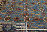 Blue Fine Serapi 9 X 13 Oriental Rug - Golden Nile