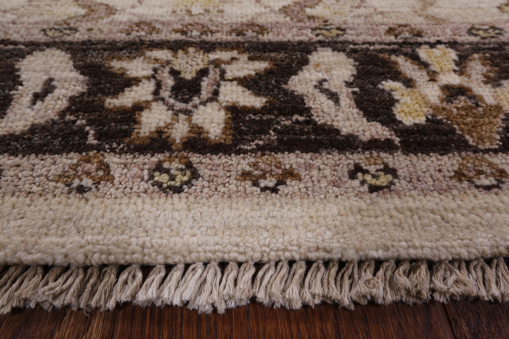 Ivory Peshawar Hand Knotted Wool Runner Rug - 2' 7" X 10' 4" - Golden Nile