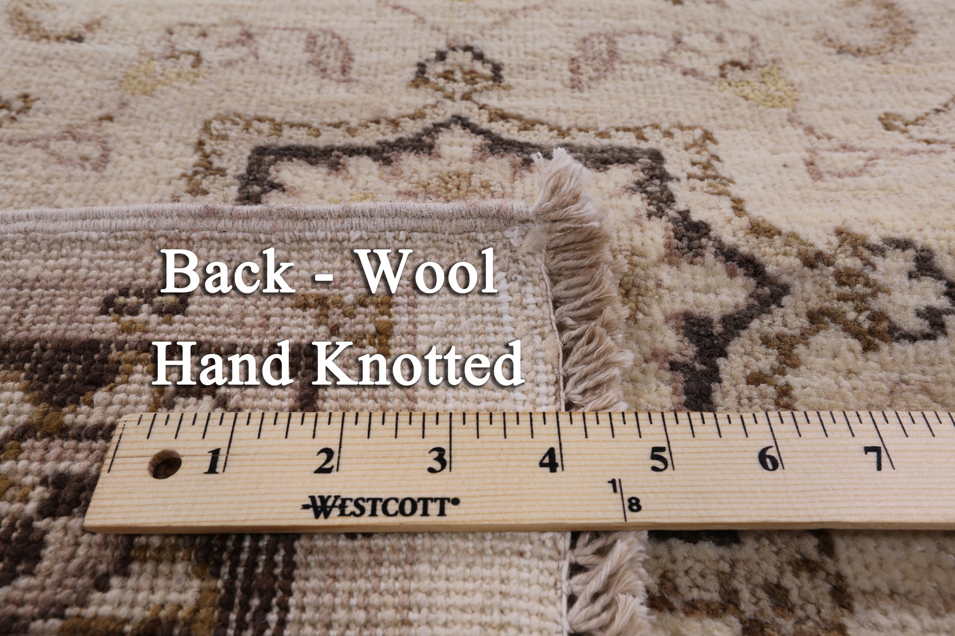 Ivory Peshawar Hand Knotted Wool Runner Rug - 2' 7" X 10' 4" - Golden Nile