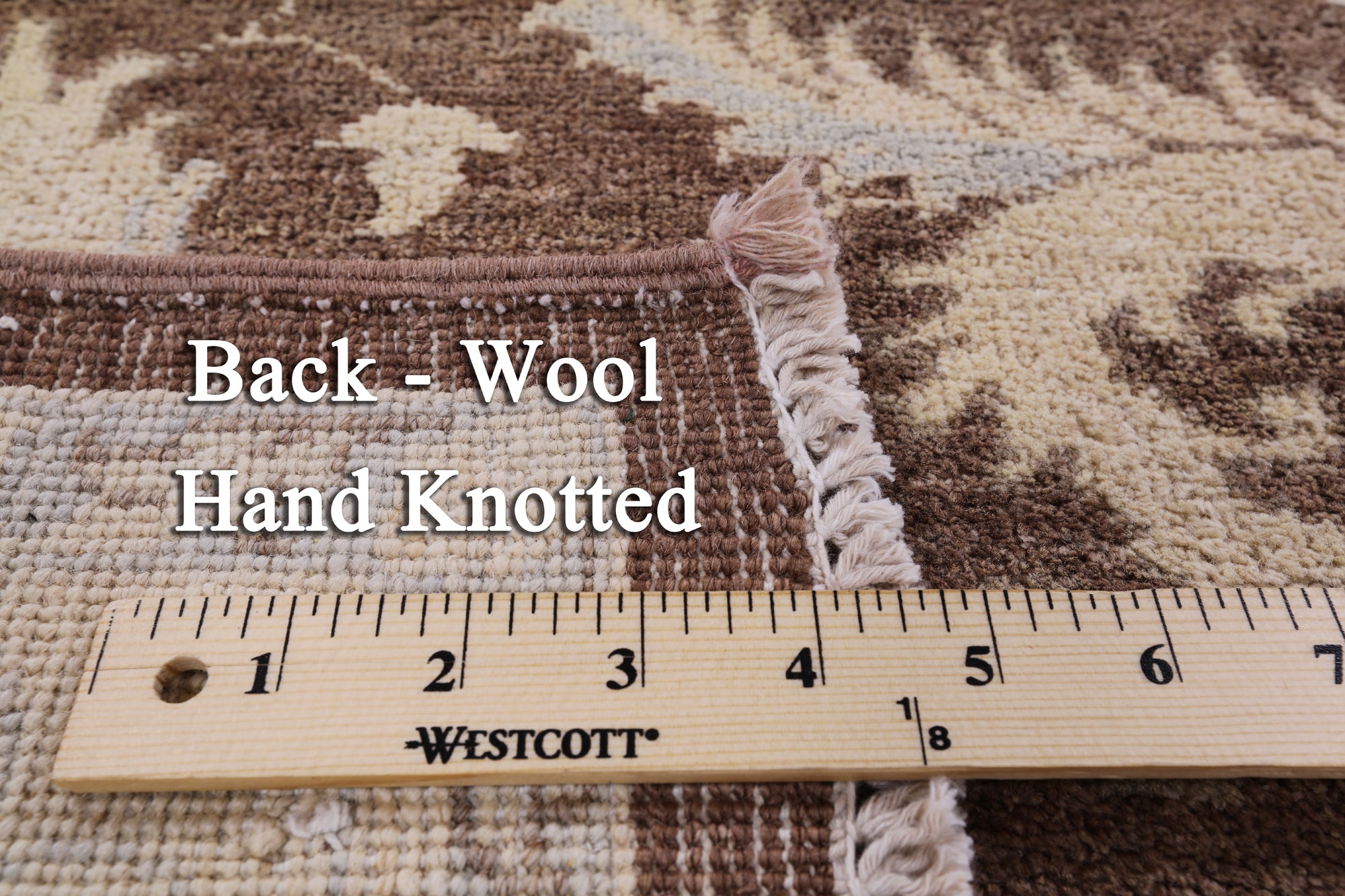 Brown Peshawar Hand Knotted Wool Area Rug - 4' 10" X 6' 10" - Golden Nile