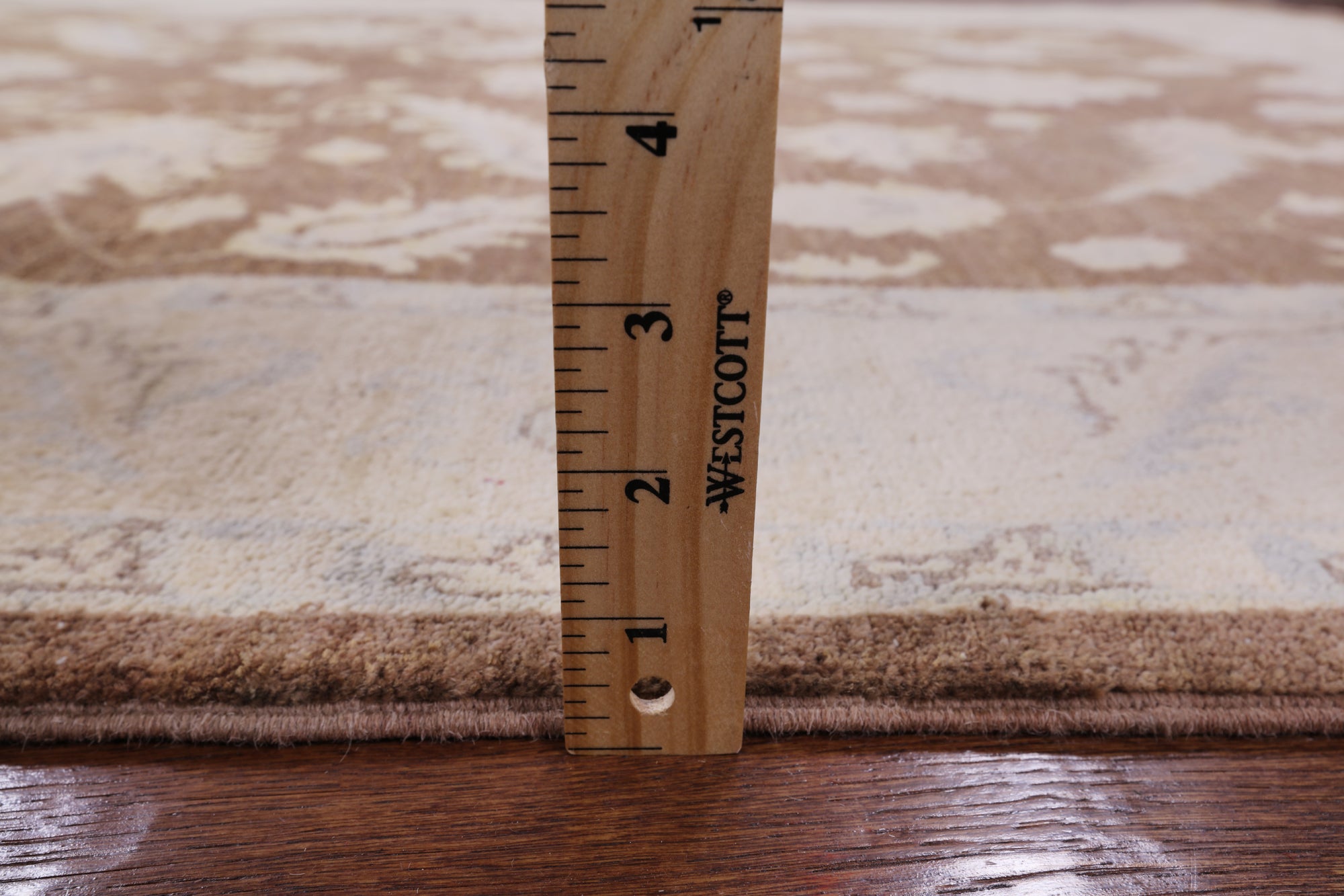 Brown Peshawar Hand Knotted Wool Area Rug - 4' 10" X 6' 10" - Golden Nile