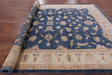 Blue Peshawar Handmade Wool Area Rug - 9' 0" X 11' 6" - Golden Nile