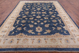 Blue Peshawar Handmade Wool Area Rug - 9' 0" X 11' 6" - Golden Nile