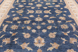 Blue Peshawar Handmade Wool Area Rug - 9' 0" X 11' 6" - Golden Nile