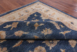 Blue Peshawar Handmade Wool Area Rug - 9' 0" X 11' 6" - Golden Nile