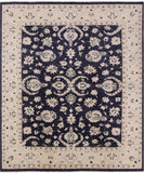 Blue Peshawar Hand Knotted Area Rug - 8' 2" X 9' 6" - Golden Nile