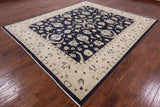 Blue Peshawar Hand Knotted Area Rug - 8' 2" X 9' 6" - Golden Nile