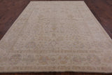 Ivory Peshawar Handmade Wool Rug - 7' 9" X 10' 1" - Golden Nile