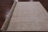 Ivory Peshawar Handmade Wool Rug - 7' 9" X 10' 1" - Golden Nile