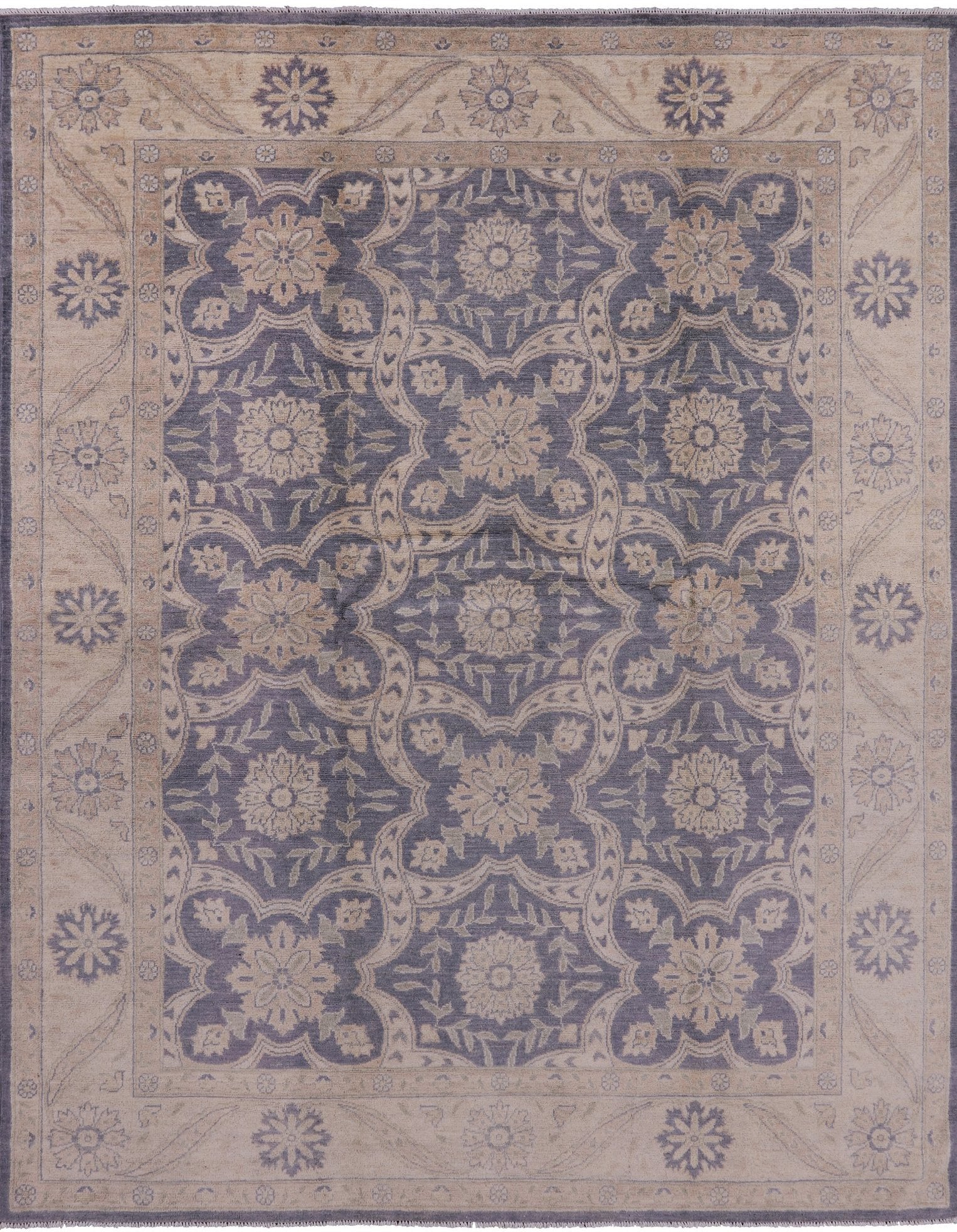 Peshawar Hand Knotted Wool Rug - 7' 10" X 9' 10" - Golden Nile