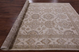 Ivory Peshawar Hand Knotted Rug - 7' 10" X 10' 1" - Golden Nile