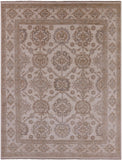 Ivory Peshawar Hand Knotted Rug - 7' 10" X 10' 1" - Golden Nile