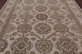 Ivory Peshawar Hand Knotted Rug - 7' 10" X 10' 1" - Golden Nile