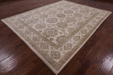 Ivory Peshawar Hand Knotted Rug - 7' 10" X 10' 1" - Golden Nile