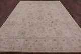 Ivory Peshawar Hand Knotted Rug - 7' 10" X 9' 10" - Golden Nile