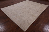 Ivory Peshawar Hand Knotted Rug - 7' 10" X 9' 10" - Golden Nile