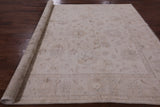 Ivory Peshawar Hand Knotted Rug - 7' 10" X 9' 10" - Golden Nile